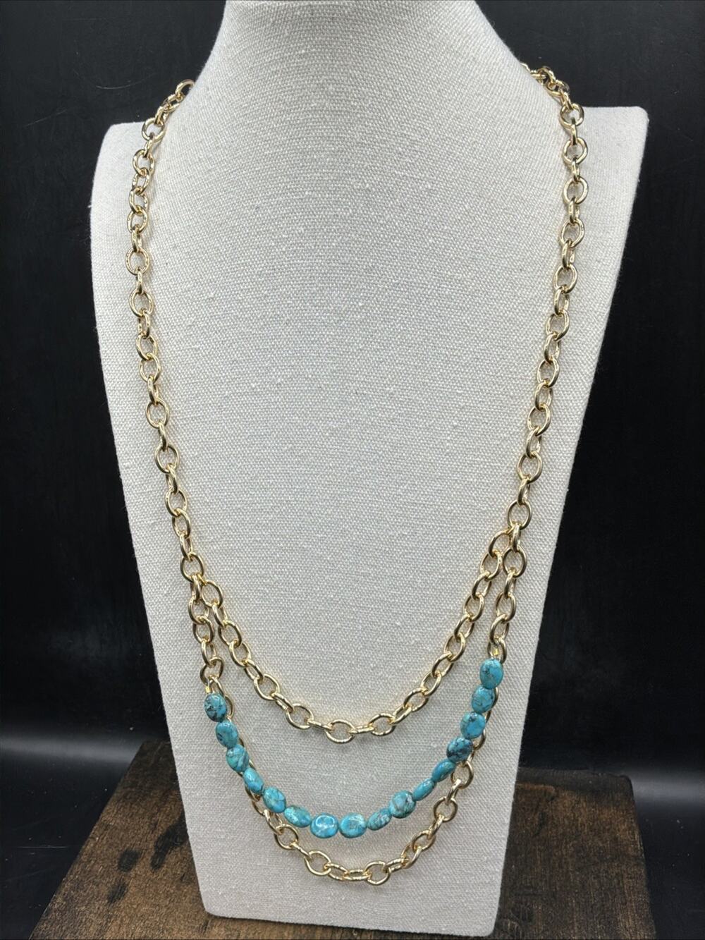 Barse Layered Turquoise Necklace- Bronze - NWT